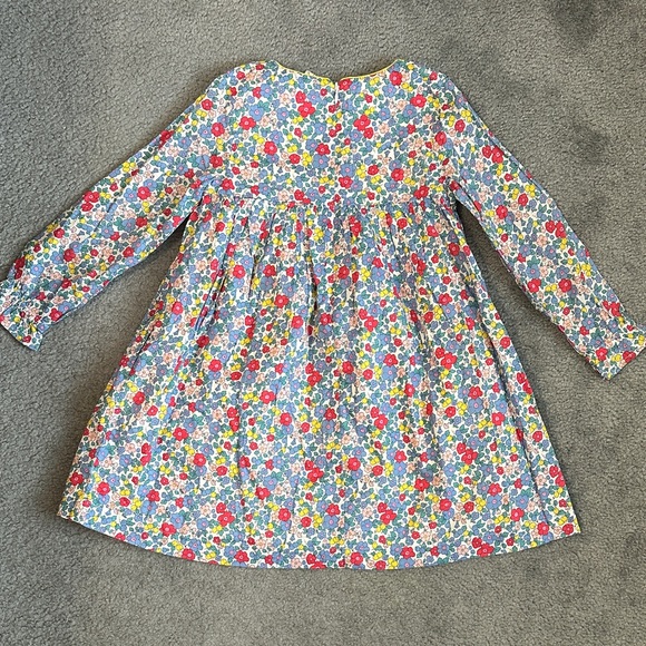 NWT Mini Boden Smocked Multicolor Floral Long Sleeve Dress - Picture 4 of 4